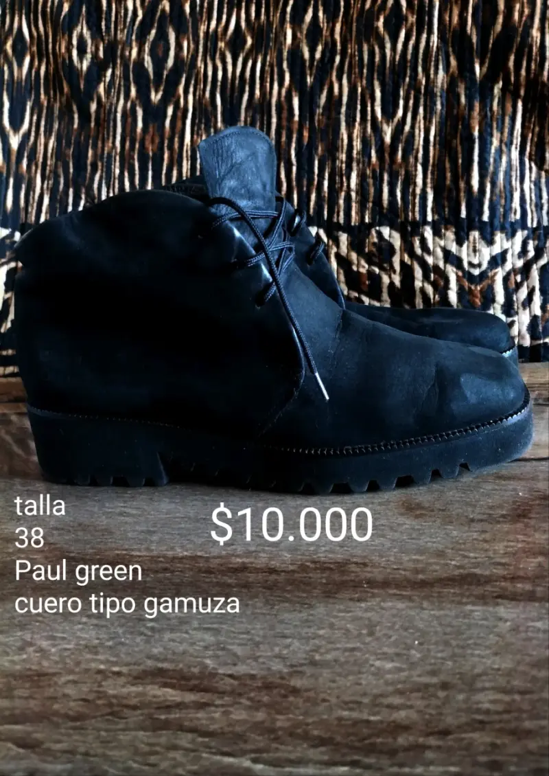 Zapatillas de Cuero Gamuza con Perlas Talla 37-38 - 3