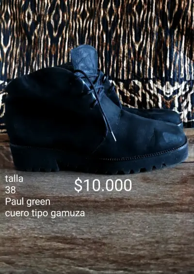 Zapatillas de Cuero Gamuza con Perlas Talla 37-38 - miniatura 3