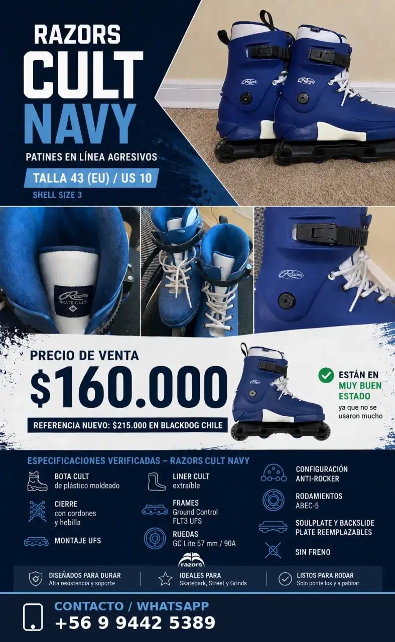 Patines en Línea Razors Cult Navy Talla 43