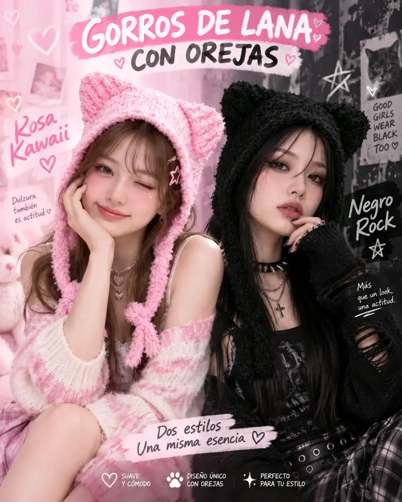 2x $10,000 Gorros de lana con orejas - 1