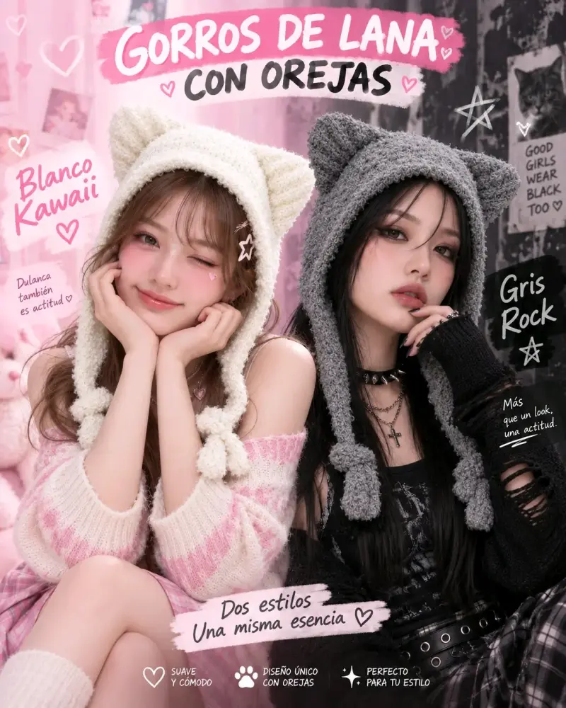 2x $10,000 Gorros de lana con orejas - 1