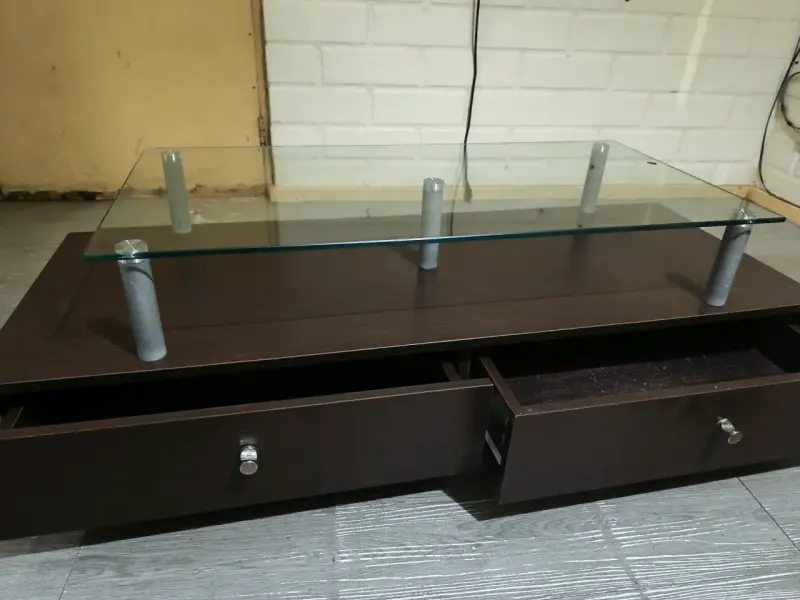 Rack de Vidrio y Madera con Cajones - 2