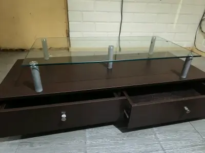 Rack de Vidrio y Madera con Cajones - miniatura 2
