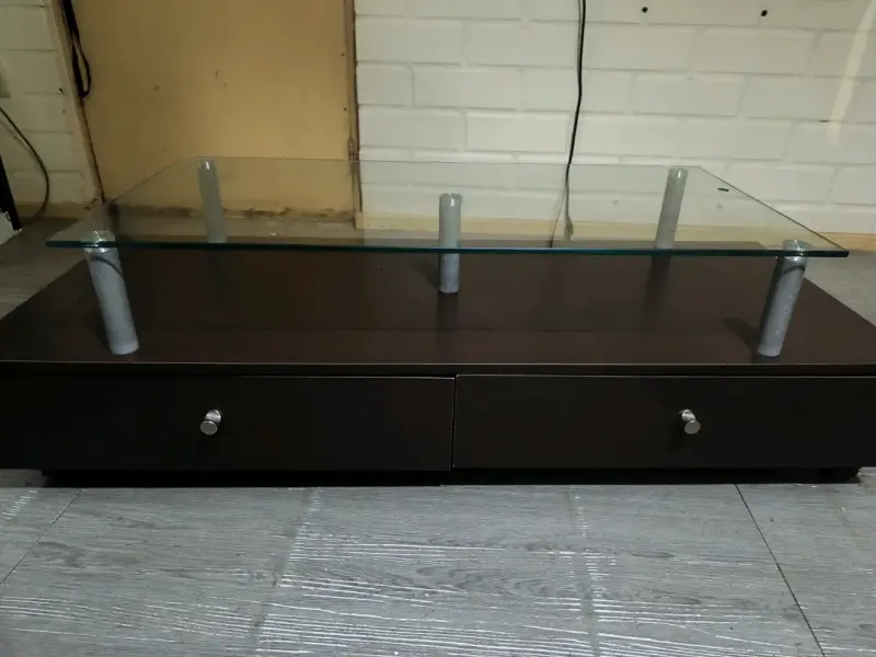 Rack de Vidrio y Madera con Cajones - 4