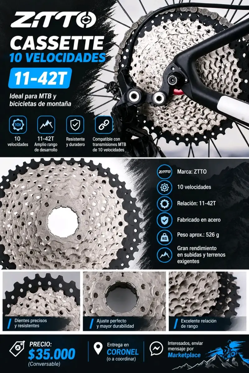Cassette ZTTO 10 Velocidades 11-42T para MTB