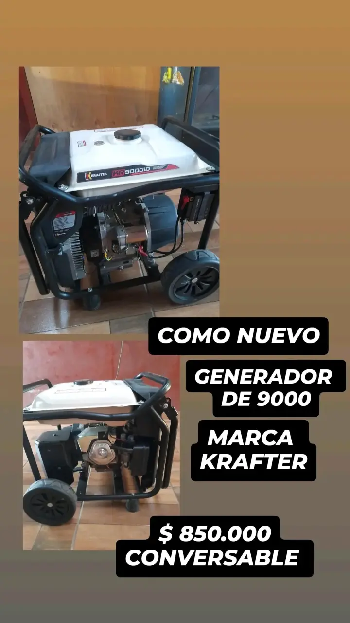 Generador Krafter KR9000ID como nuevo