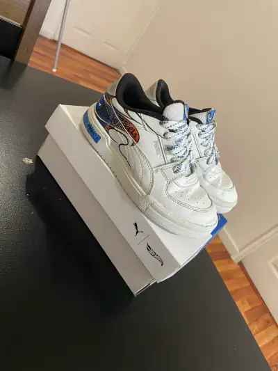 Zapatillas Puma Hot Wheels blancas para niño - miniatura 1