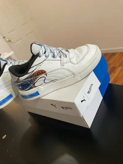 Zapatillas Puma Hot Wheels blancas para niño - miniatura 4