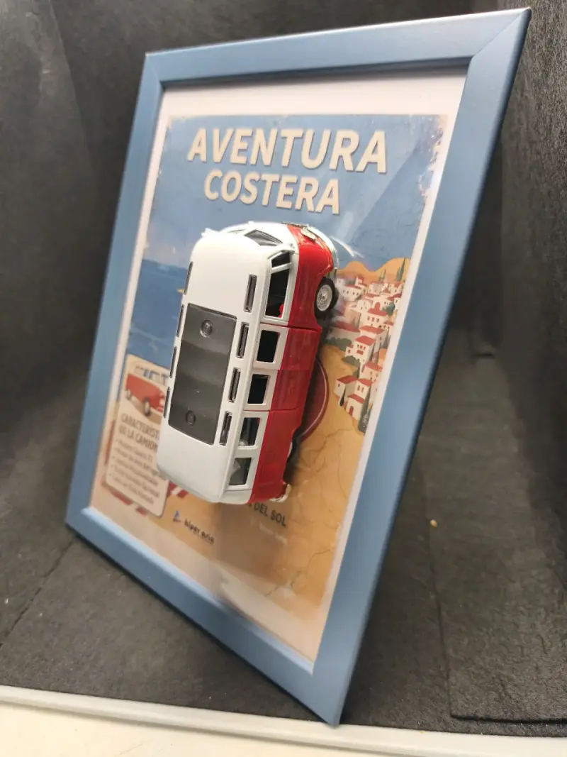 Cuadro Decorativo Aventura Costera con Miniatura de Camioneta - 3