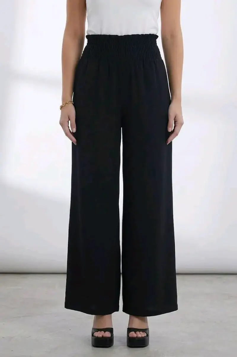 Pantalon palazzo negro para mujer talla M - 2