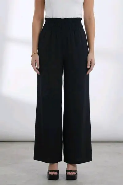 Pantalon palazzo negro para mujer talla M - miniatura 2