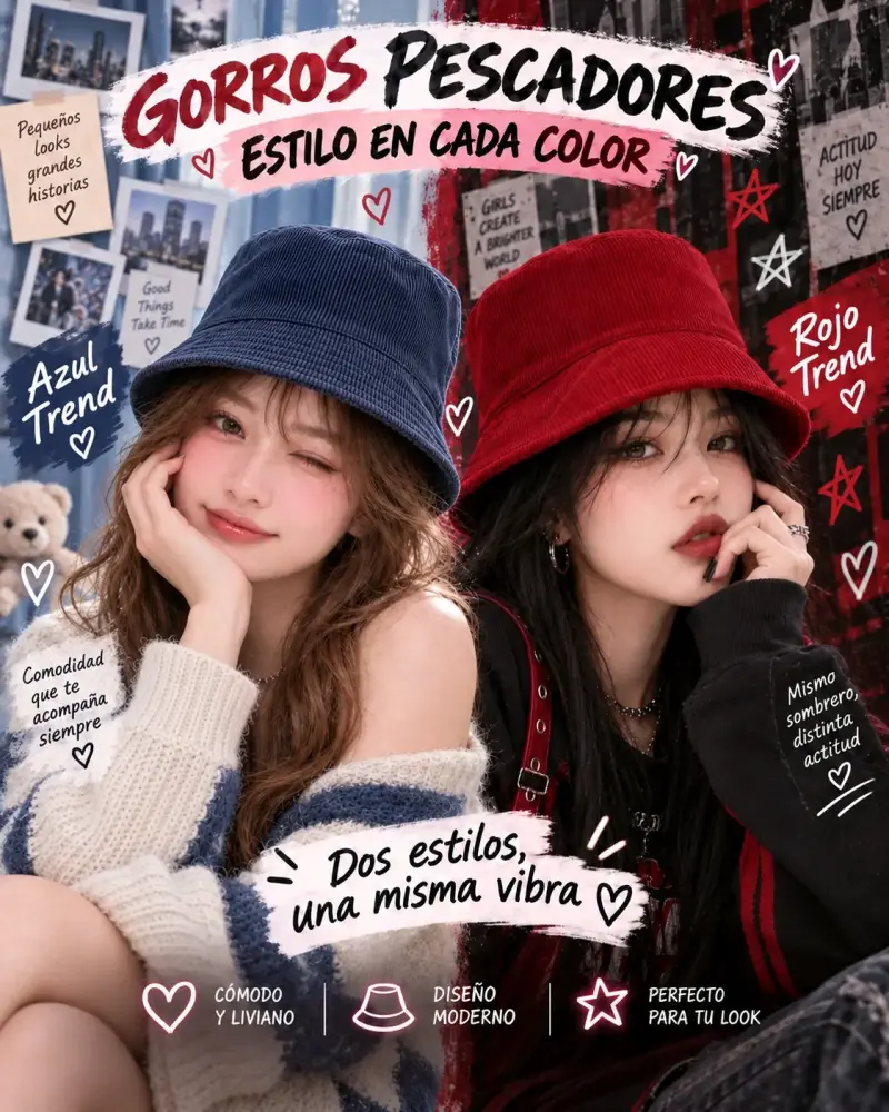 2x $5,000 gorros pescadores estilo moderno - 1