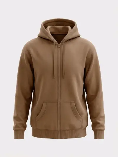 Polerón con capucha color marrón unisex - miniatura 1