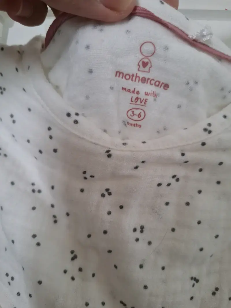Vestido de bebé Mothercare blanco con puntos - 2