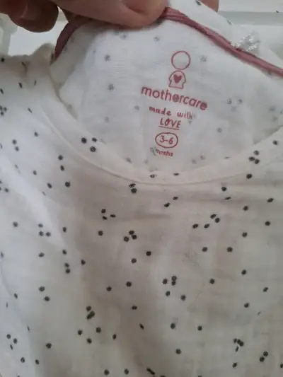 Vestido de bebé Mothercare blanco con puntos - miniatura 2
