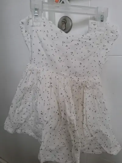 Vestido de bebé Mothercare blanco con puntos - miniatura 3
