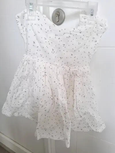 Vestido de bebé Mothercare blanco con puntos - miniatura 4