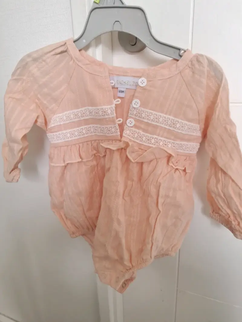 Vestido de bebé RZ by Rachel Zoe rosa con encaje - 4