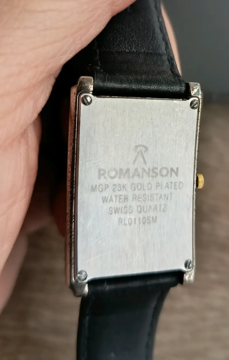 Reloj Romanson Phil Rectangular de Cuero Negro - 2