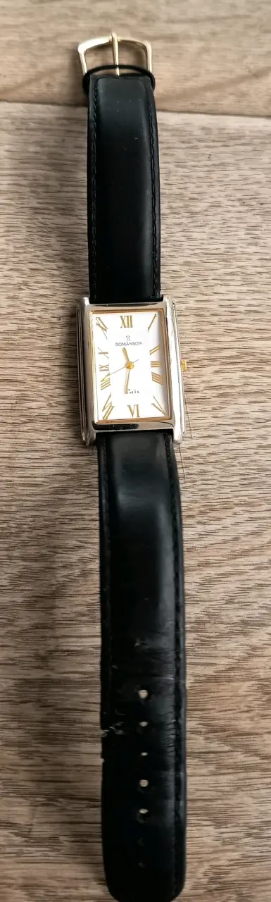 Reloj Romanson Phil Rectangular de Cuero Negro - 3