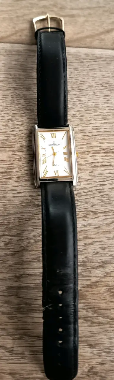 Reloj Romanson Phil Rectangular de Cuero Negro - miniatura 3