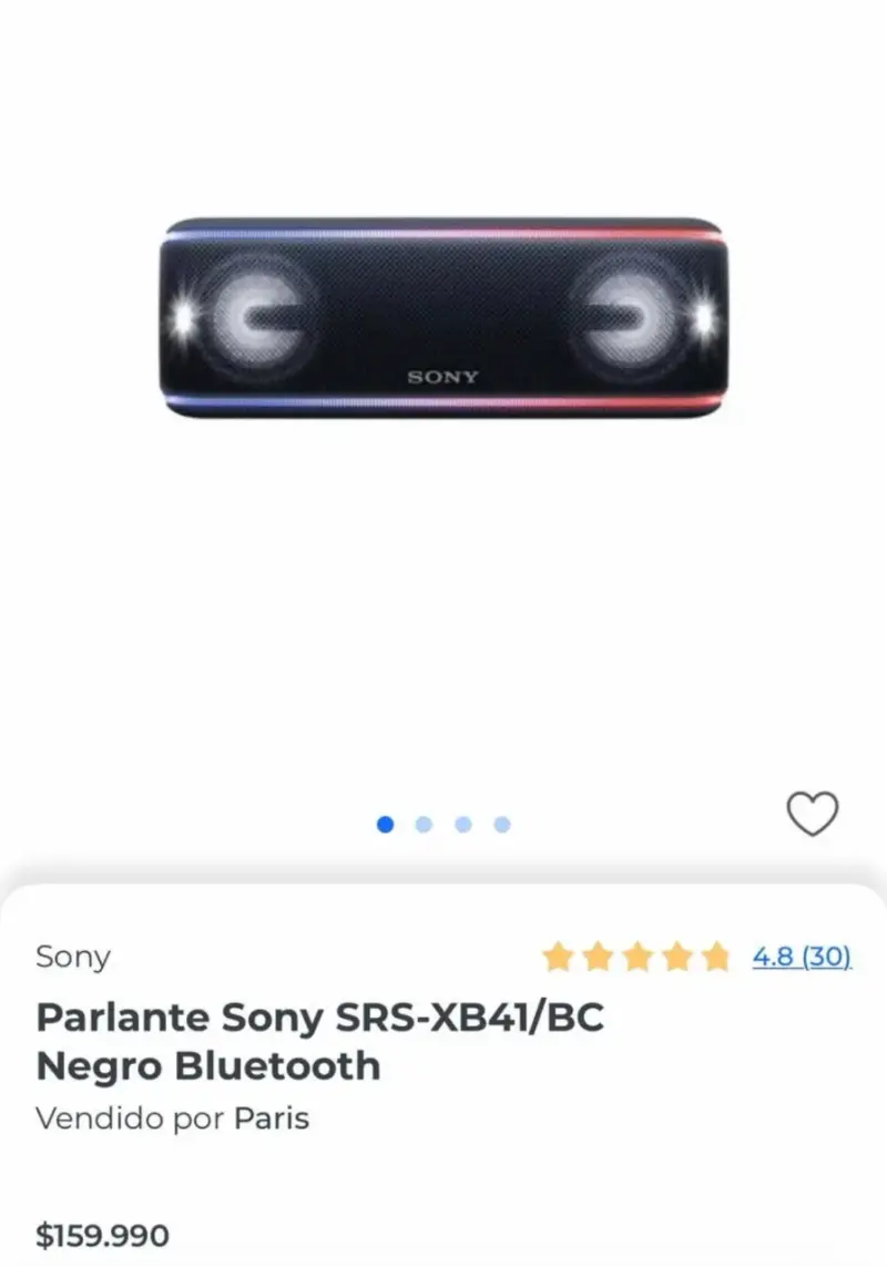 Parlante Sony SRS-XB41 Bluetooth Negro - 4