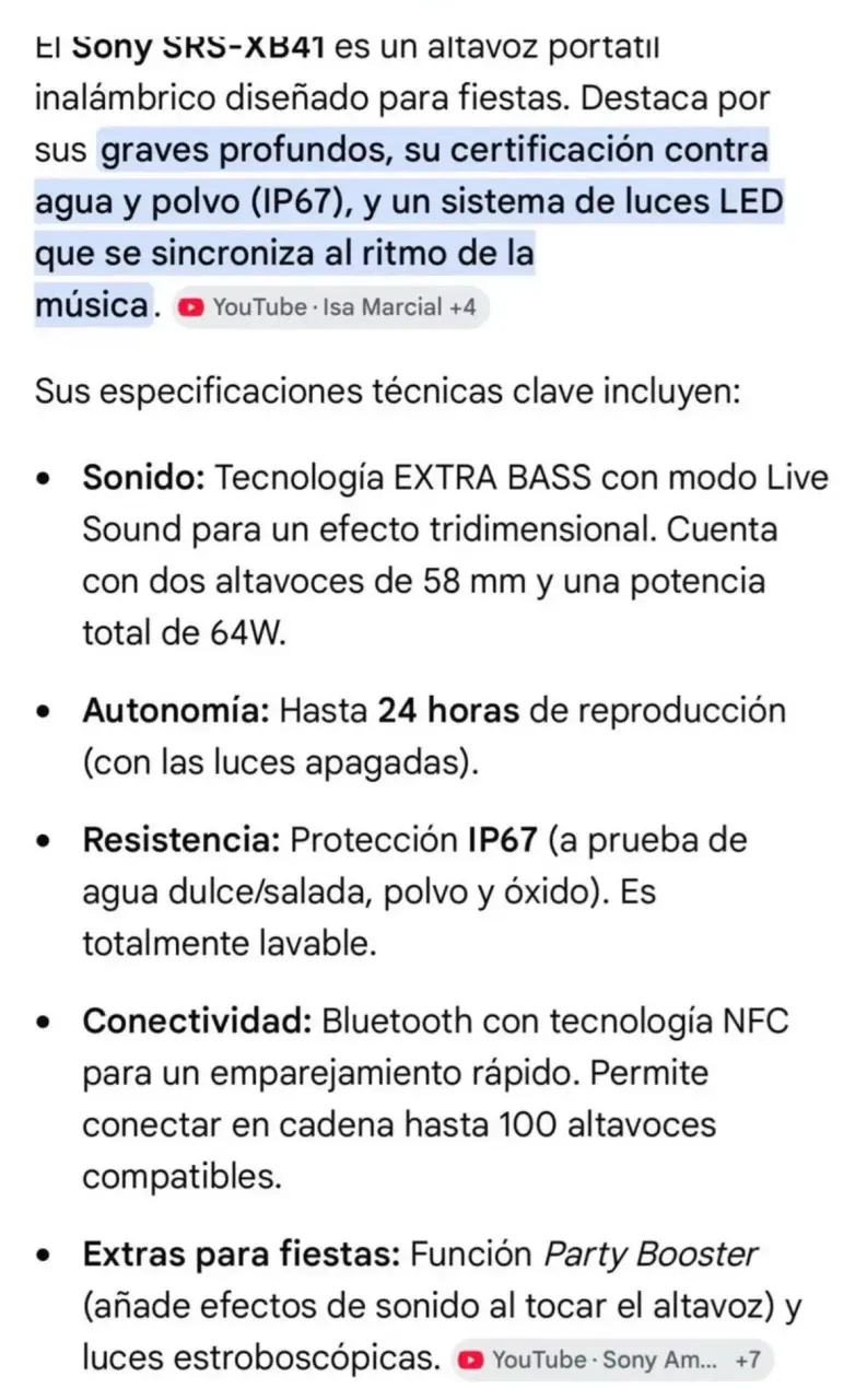 Parlante Sony SRS-XB41 Bluetooth Negro - 5