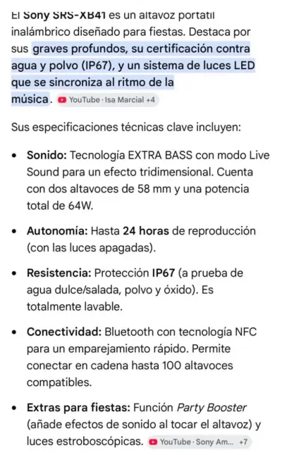 Parlante Sony SRS-XB41 Bluetooth Negro - miniatura 5