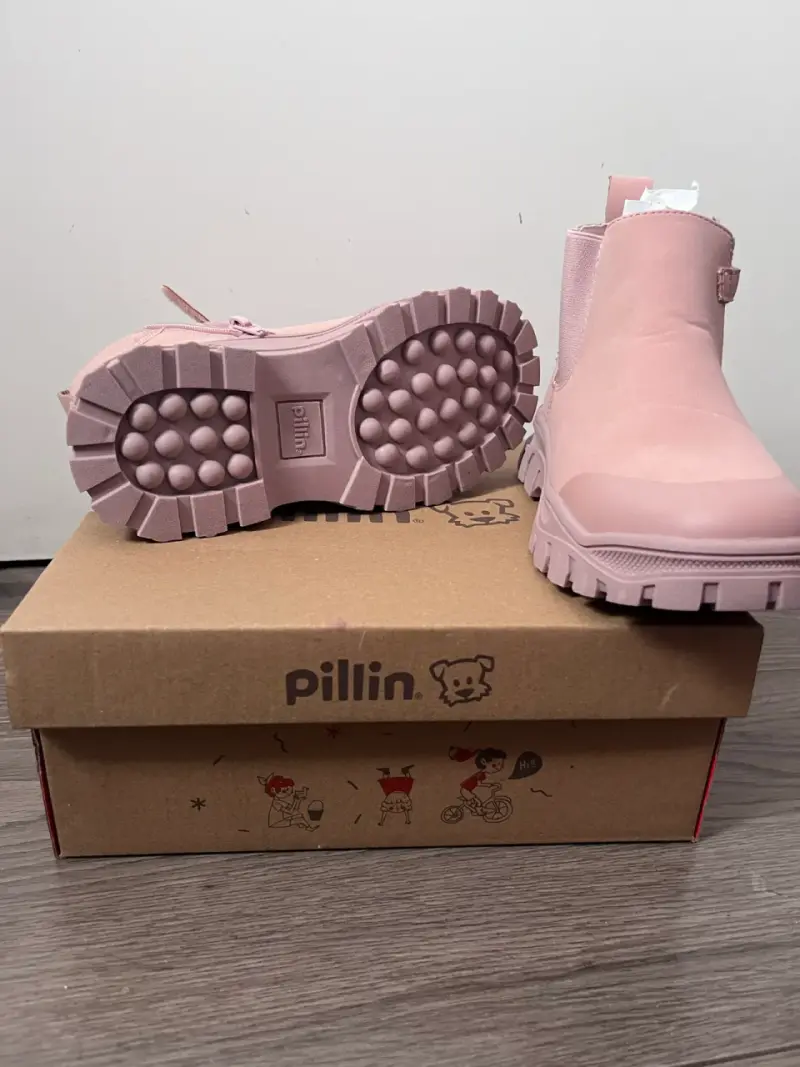 Botas rosadas para niños Pillin con suela antideslizante - 1