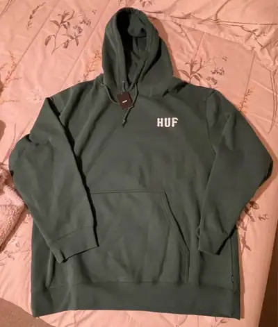 Polerón con capucha verde HUF para hombre - miniatura 1