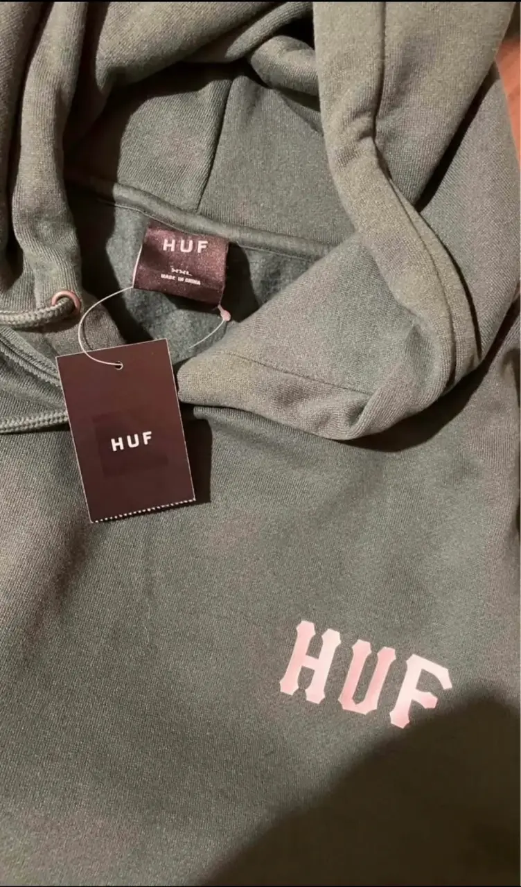 Polerón con capucha verde HUF para hombre - 3