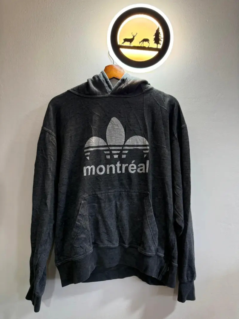 Polerón con capucha negro Montreal estilo vintage - 2