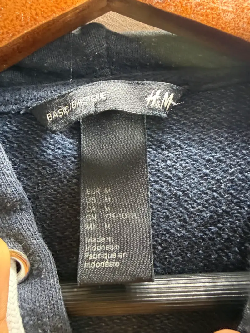 Polerón con capucha azul marino unisex H&M - 3
