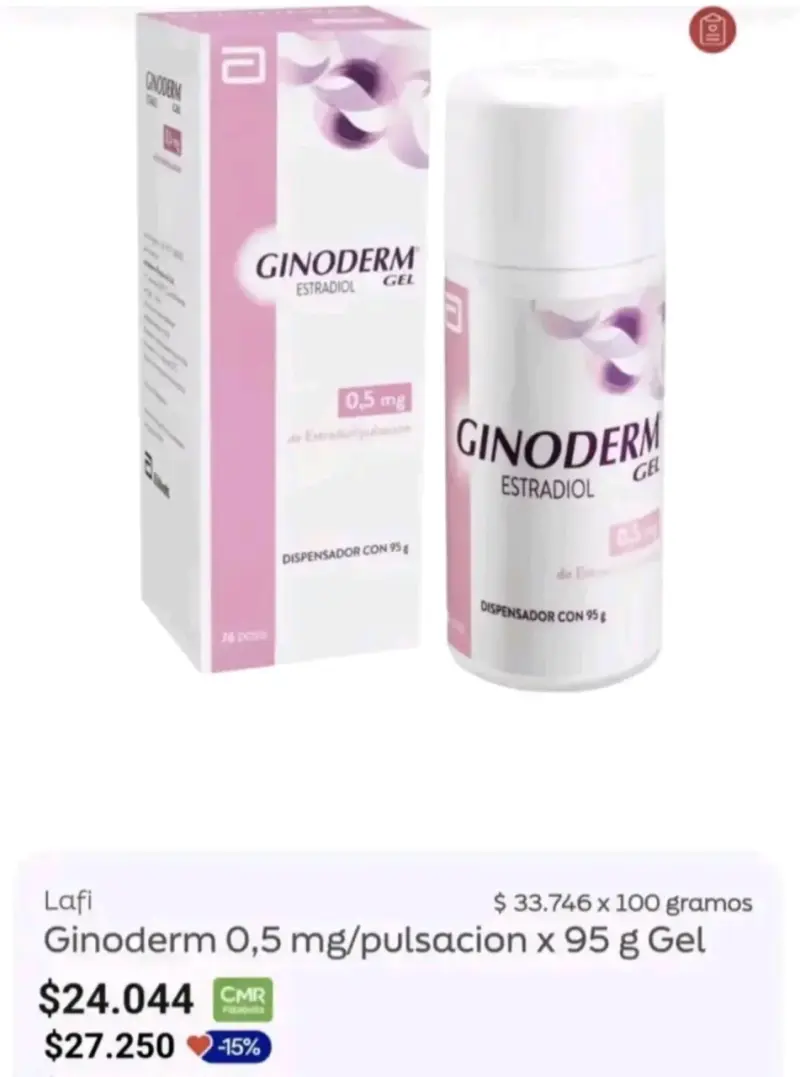 Gel Ginoderm Estradiol 0,5 mg 95g