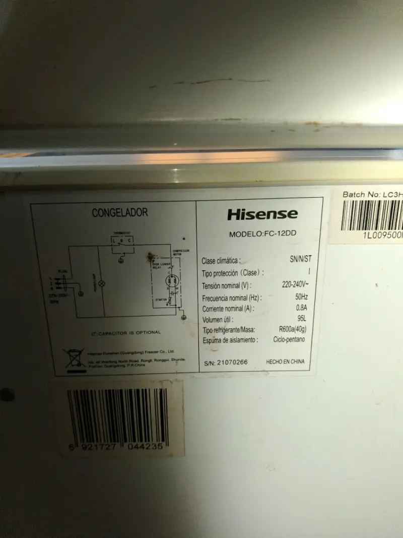 Congelador Hisense compacto modelo FC-12DD - 4