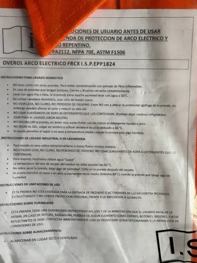 Overol de Protección Naranja Coben Workwear - miniatura 2