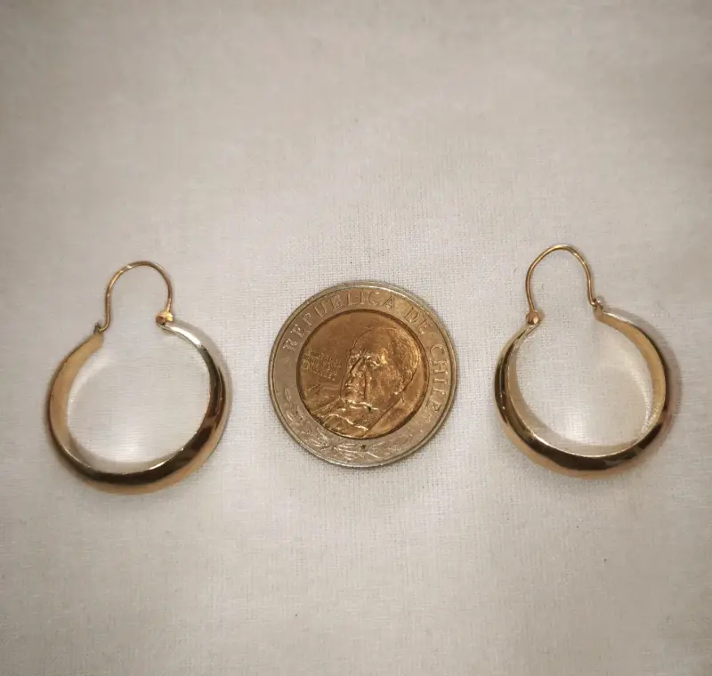 Aros de oro 18k elegantes - 2