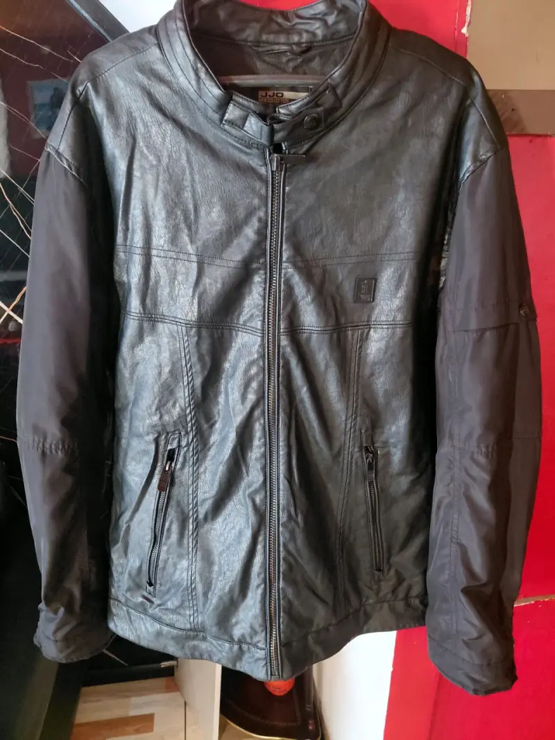 Chaqueta de cuero negra JJO para hombre - 1