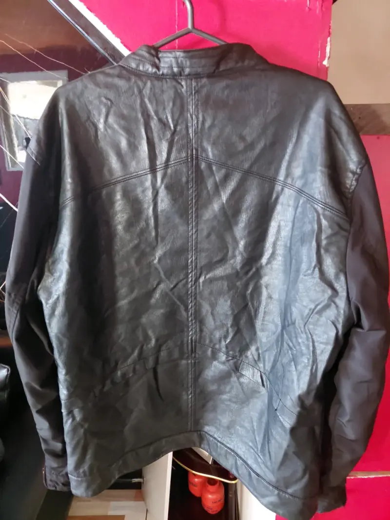 Chaqueta de cuero negra JJO para hombre - 2