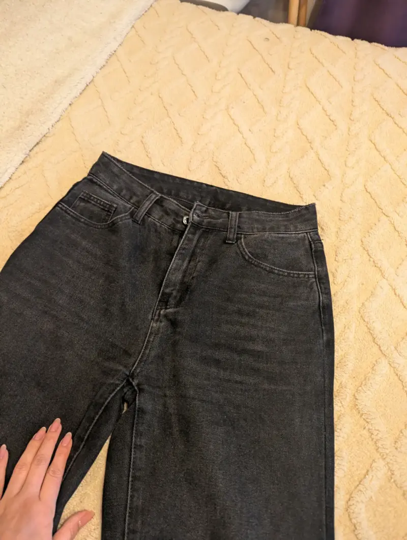 Jeans negros rectos mujer S o 36 - 2