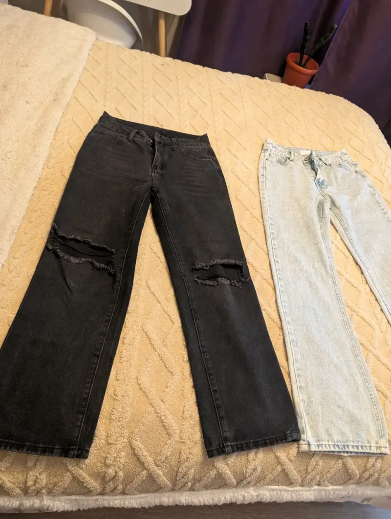Jeans negros rectos mujer S o 36 - 3