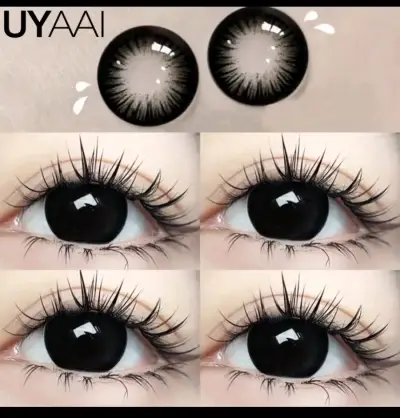 Lentes de contacto negros UYAAL para ojos grandes - miniatura 1
