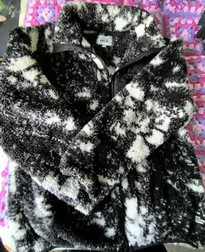 Chaqueta de felpa negra K-Sport con cierre - miniatura 3