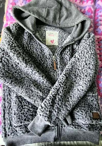 Chaqueta de felpa negra K-Sport con cierre - miniatura 6
