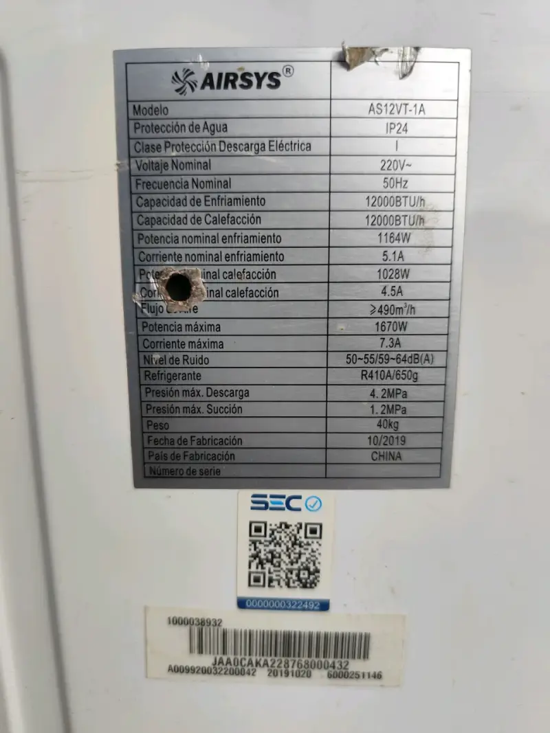 Aire acondicionado de ventana Airsys 12000 BTU - 2