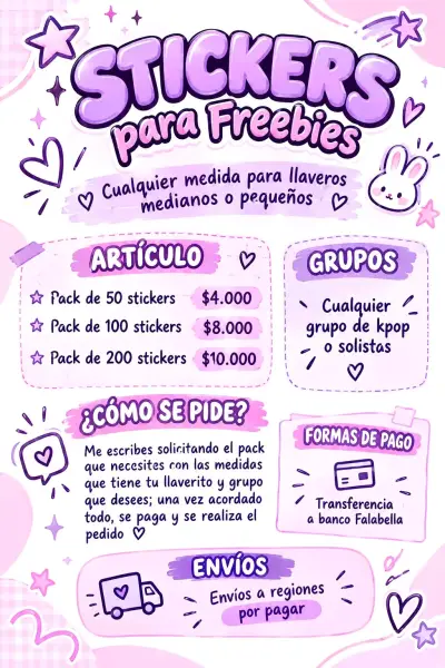 Pack de Stickers para Freebies de Kpop - miniatura 1