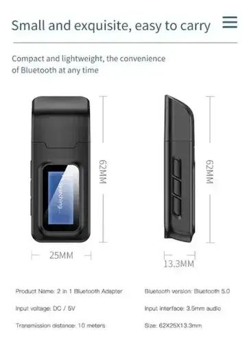 Transmisor Bluetooth USB con Pantalla - 2