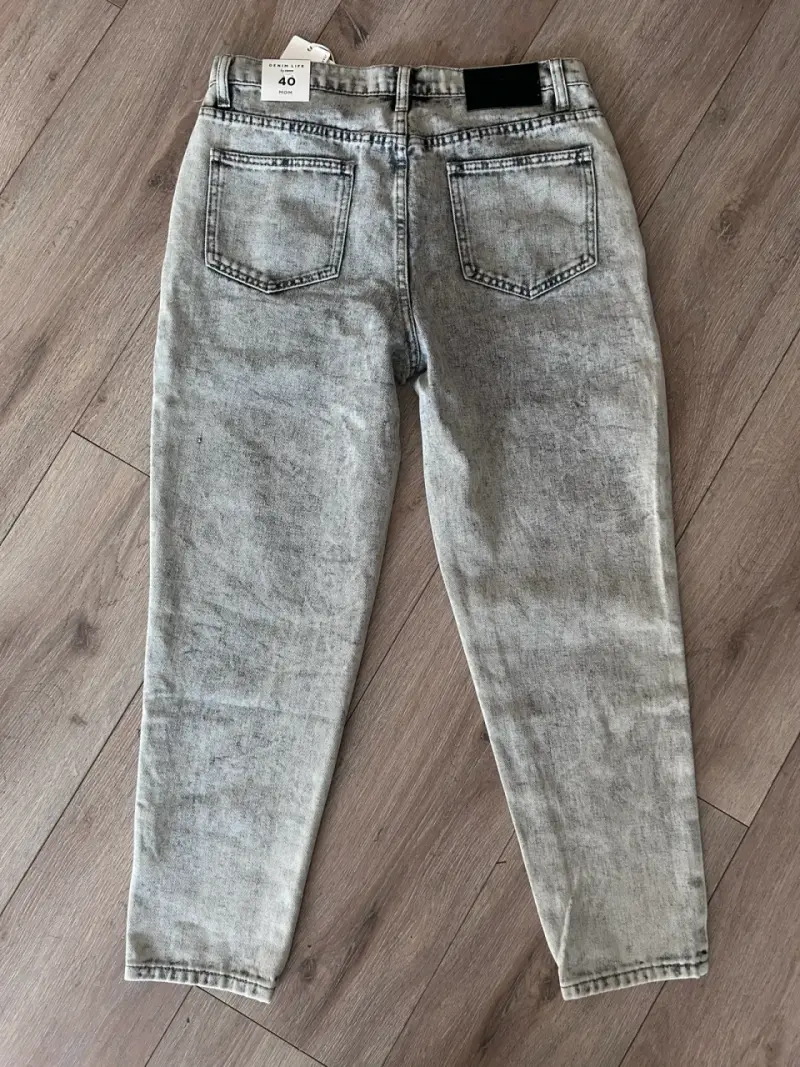 Jeans Mom Fit Tiro Alto Mujer Talla 40 - 2