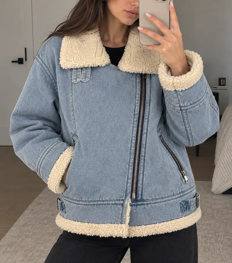 Chaqueta de mezclilla con chiporro - 1