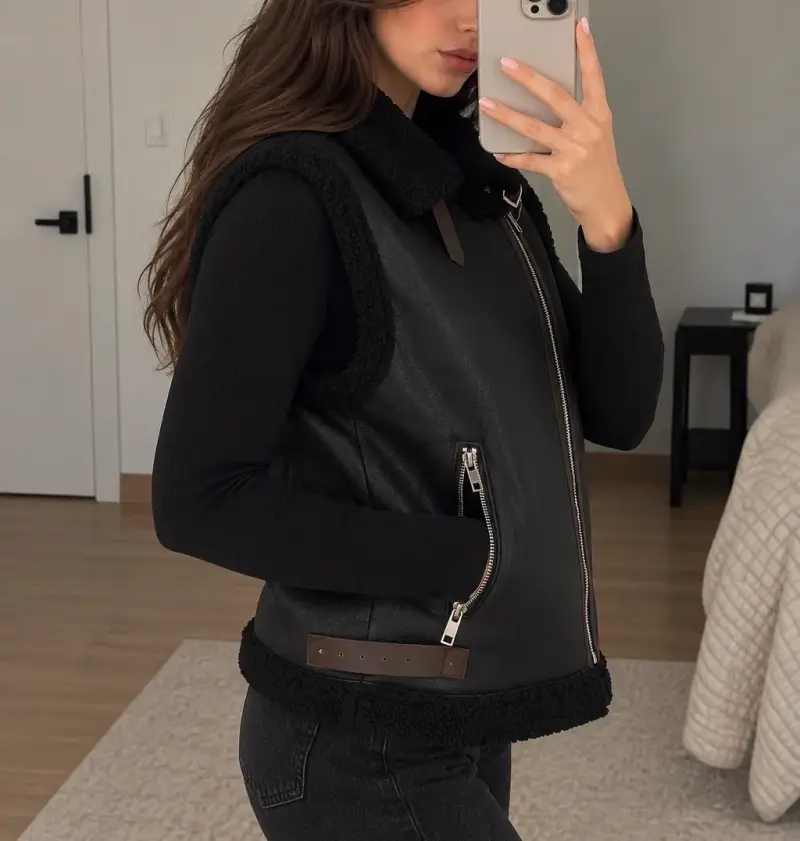 Chaqueta con chiporro sin mangas - 2